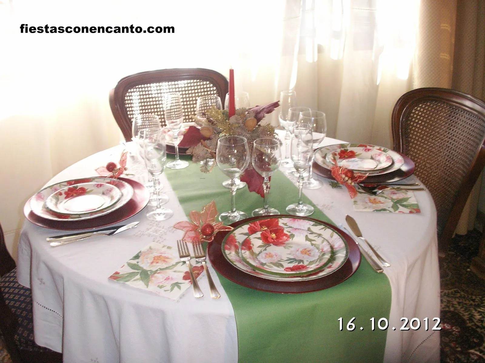 Fiestas con encanto: Decoración mesa Navidad: Rojo y Verde