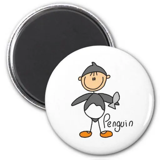 Figura del palillo en imán del juego de pingüino de Zazzle.