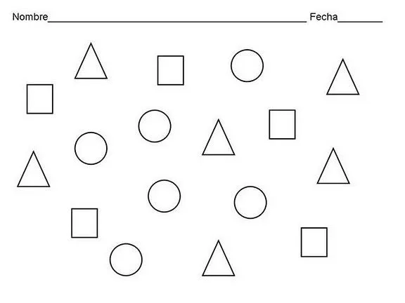 Circulo cuadrado triangulo para colorear - Imagui