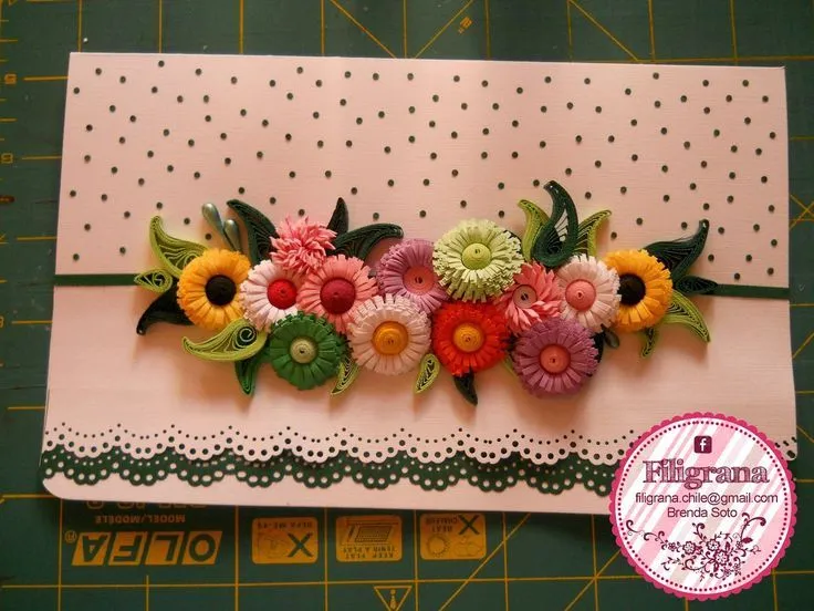 Filigrana - Quilling en Chile: Tutorial tarjeta con flores ...