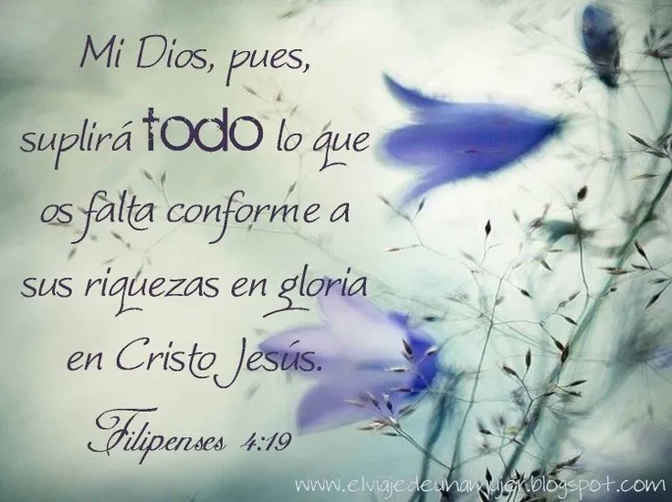 Filipenses 4:19 | 01 Versículos Bíblicos en español | Pinterest