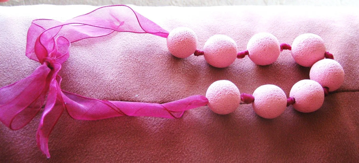 cosas de fimo y otras manualidades: Collar rosa