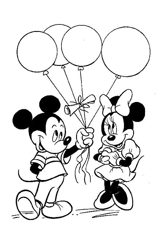 Mickey y Minnie Mouse para colorear - Imagui