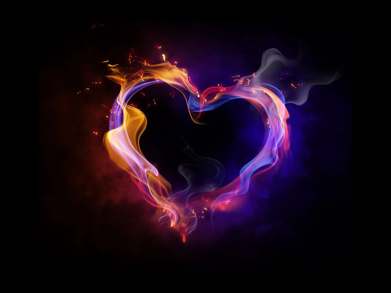 Fire Heart Abstract Love Colors HD Wallpapers | Epic Desktop ...