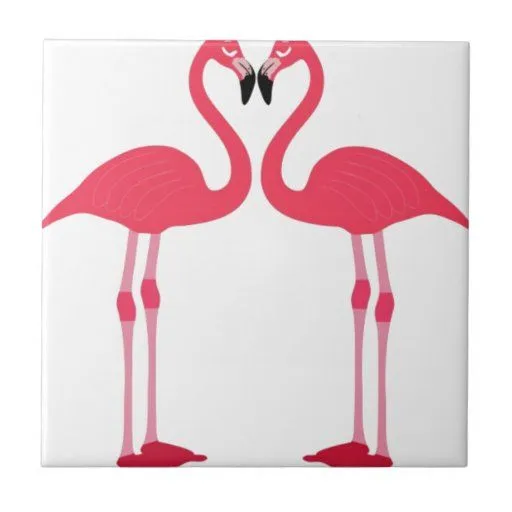 Flamenco-pájaro-amor-corazón rosado azulejo cerámica | Zazzle