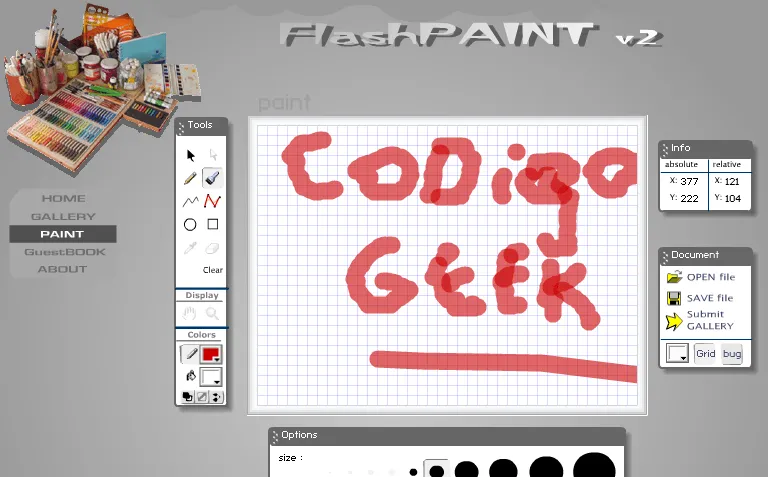 FlashPaint, para dibujar online | Codigo Geek