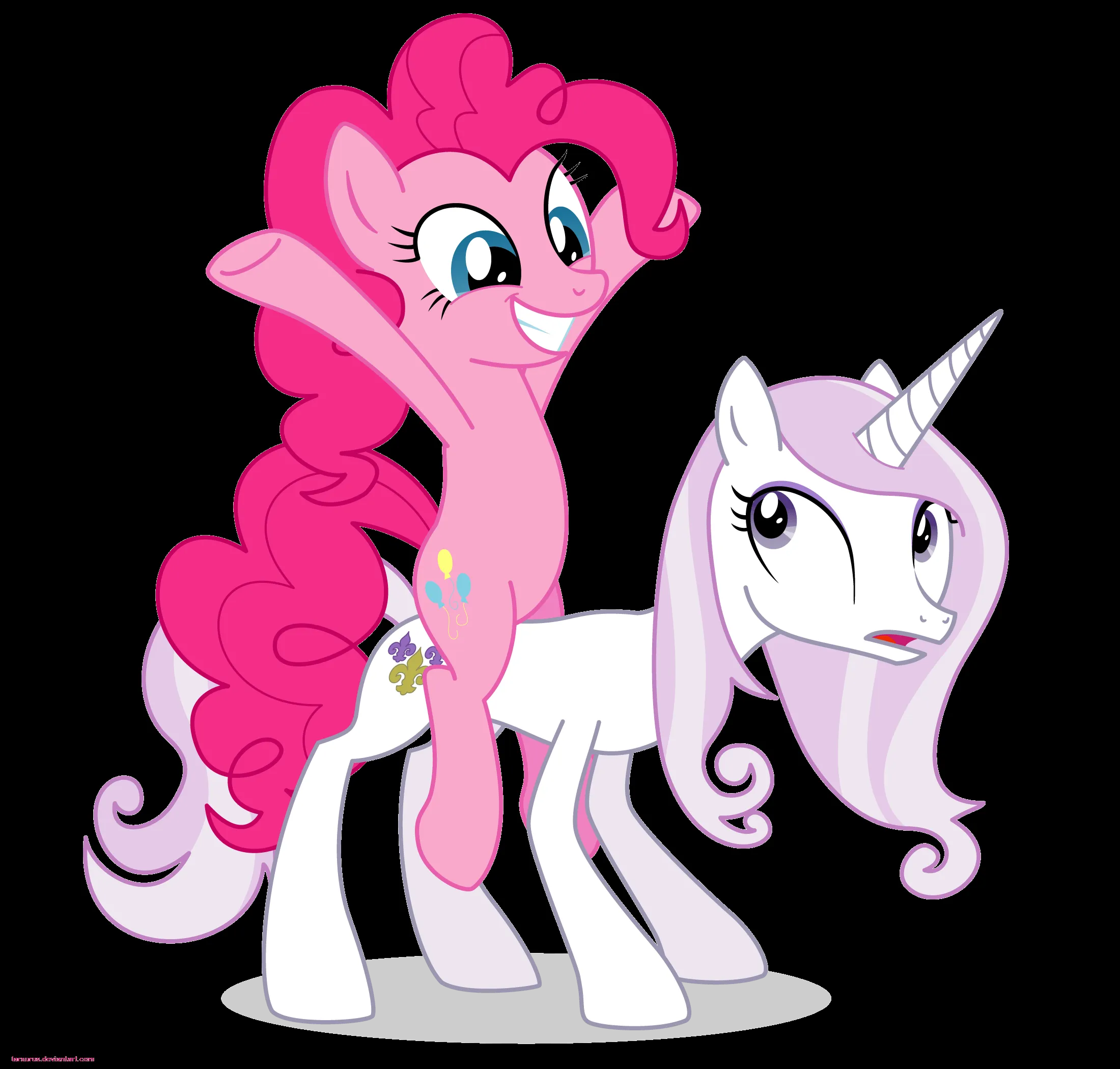 Fleur the posing pony and Pinkie Pie - PNG by Larsurus on DeviantArt