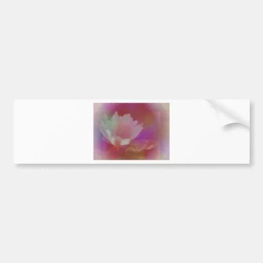 Flor blanca con texturas rosadas etiqueta de parachoque de Zazzle.