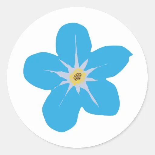 flor hawaiana azul pegatina redonda | Zazzle