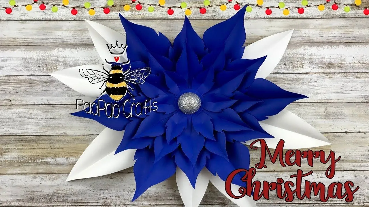 Flor Nochebuena | Moldes GRATIS | Flor de Pascua | Poinsettia paper flower  | Giant paper flower - YouTube