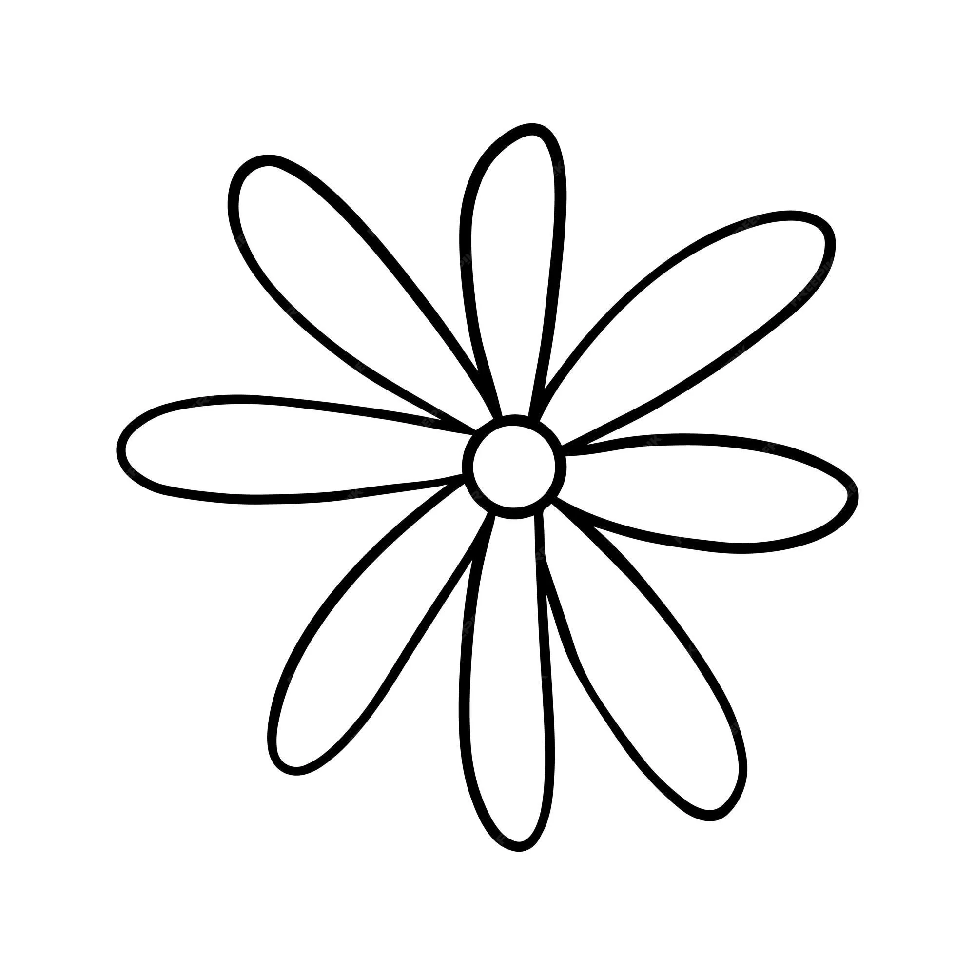 Flor con pétalos planta naturaleza doodle dibujos animados lineales libro para  colorear | Vector Premium