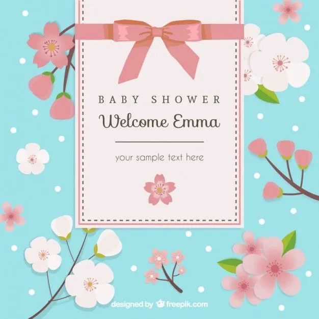 Floral card for baby shower | ♥ Freepik / Mix | Pinterest