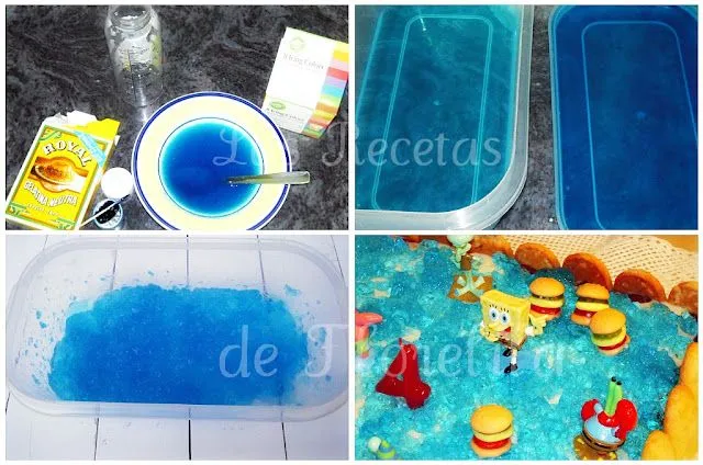 Florelila, recetas y aficiones.: Gelatina coloreada para tartas.