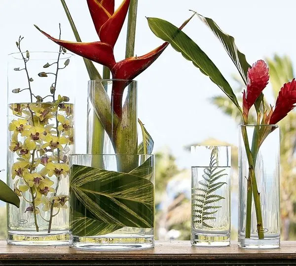 Floreros de vidrio para centros de mesa :