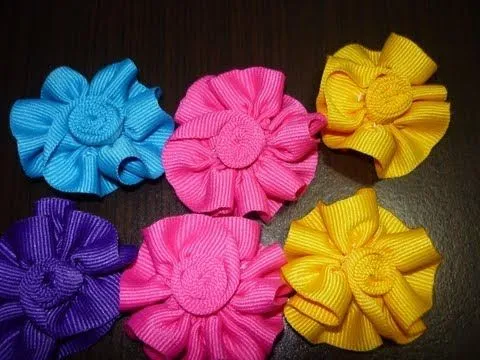 FLORES EN CINTAS PARA DECORAR ACCESORIOS PARA EL CABELLO .VIDEO 07 ...