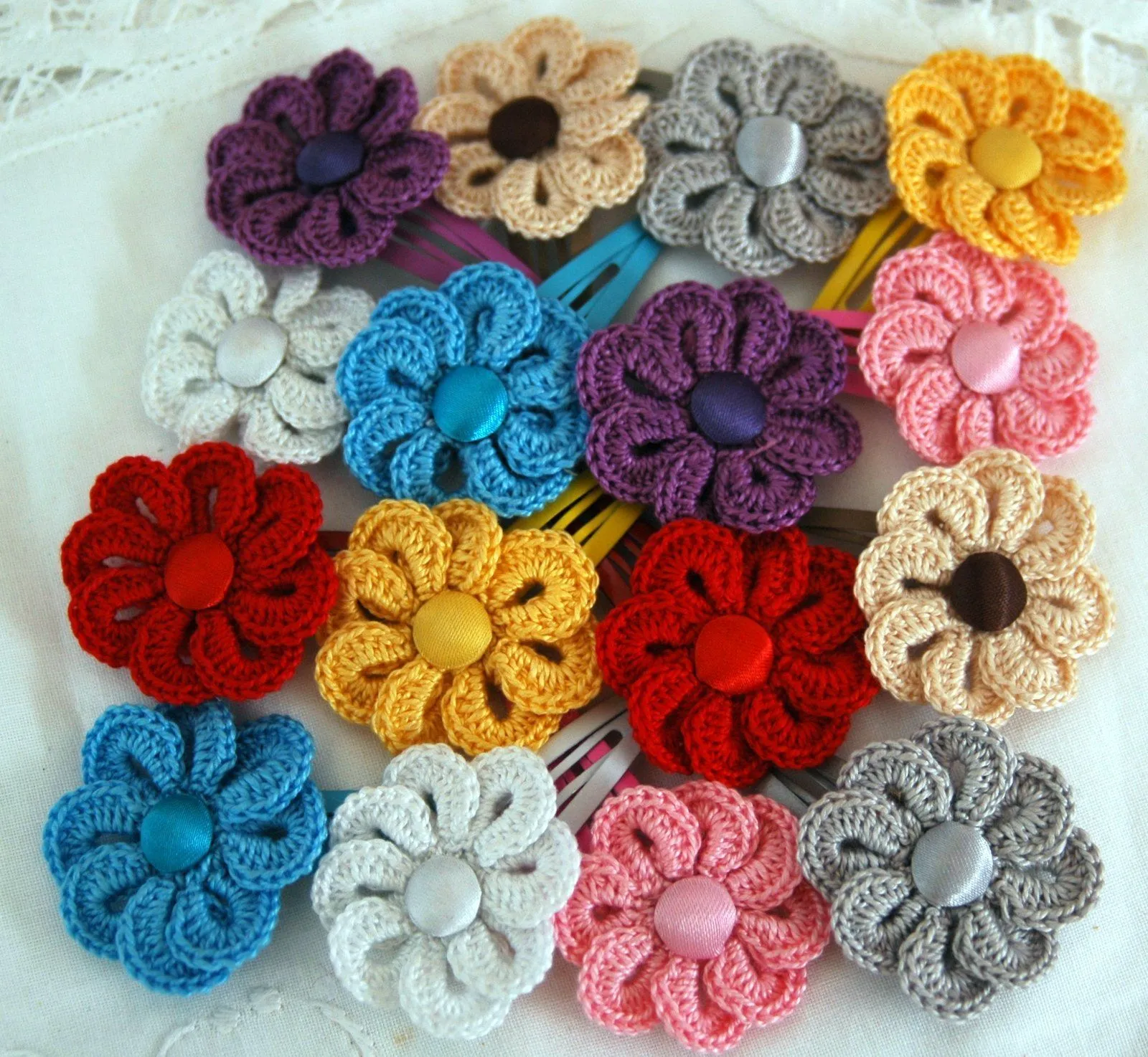 Como Hacer Flores De Crochet | flores de ganchillo para el pelo ...