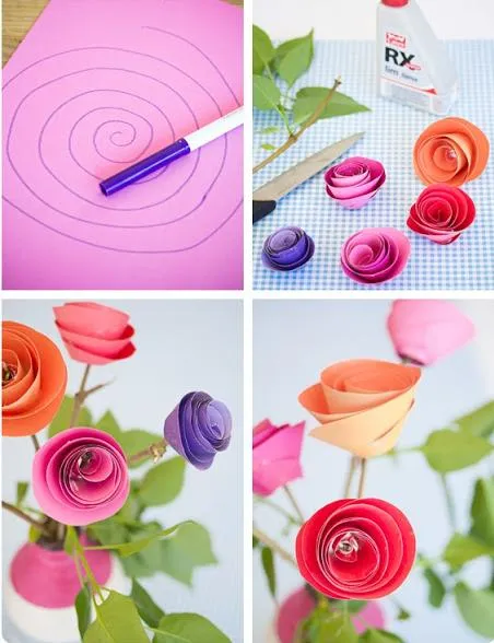 Flores Decorativas con Papel Cartulina de Colores | Mundo Manualidades