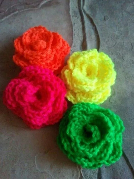 flores em crochê neon colors | Crochê-Diversos | Pinterest