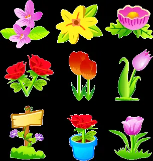 Flores en diferentes estilos vectorizadas.