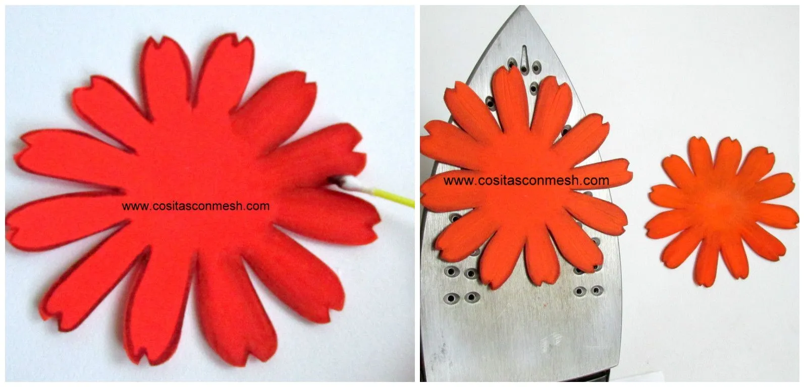 Cómo hacer flores en goma eva paso a paso ~ cositasconmesh