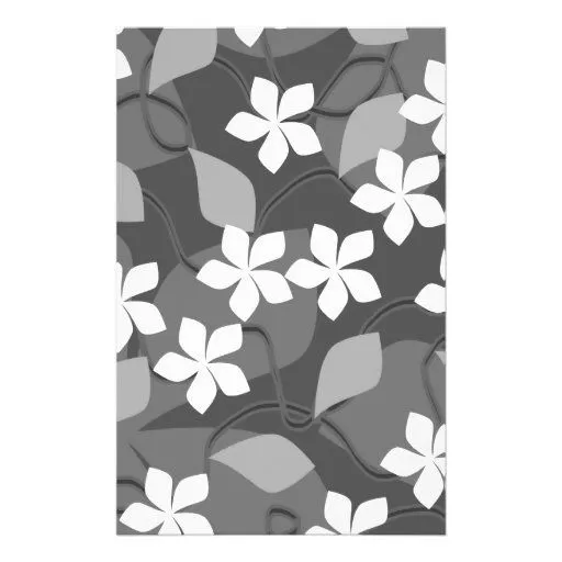 Flores grises y blancas. Modelo floral Flyer A Todo Color de Zazzle.