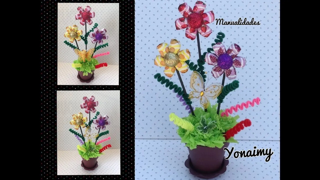 FLORES HECHAS CON DULCES PARA UN REGALO ORIGINAL.- CANDY FLOWERS ...