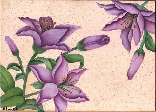 Flores Lilas Alicia Monica Lores- Artelista.