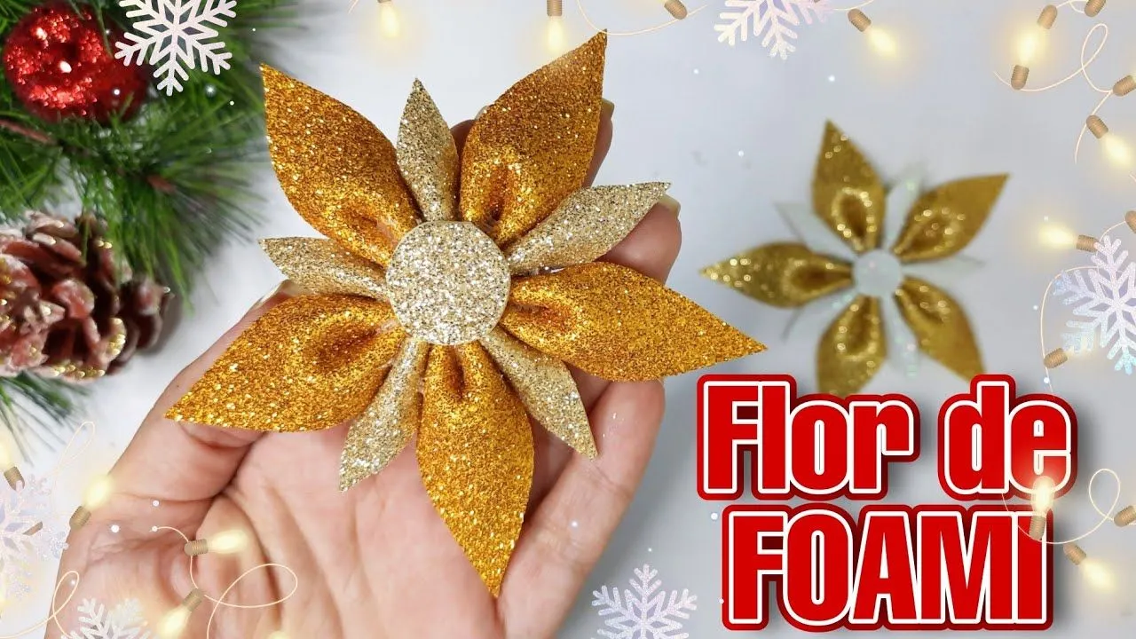 Cómo hacer FLORES NAVIDEÑAS FÁCILES en FOAMI - DECORACIONES PARA NAVIDAD  2022 | Marialis - YouTube