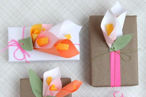 Flores de papel para adornar regalos - Paperblog