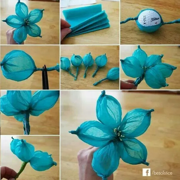 Flores de papel china | Flores manualidades | Pinterest