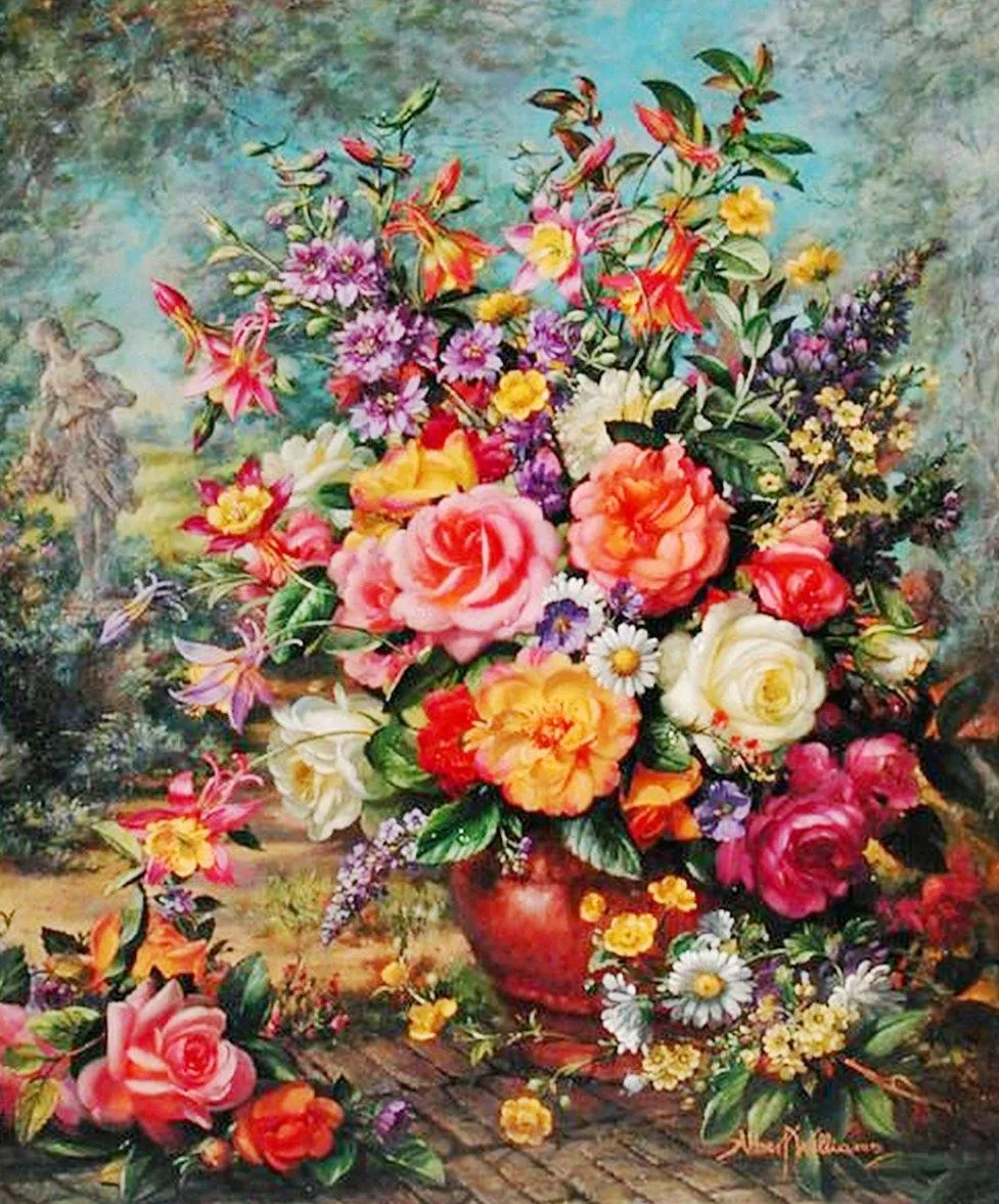 Flores Pintadas en Óleo, Albert Williams | Bodegones y Paisajes ...