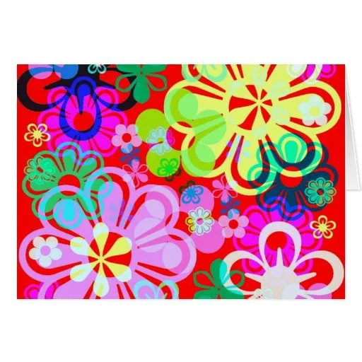 FLORES PSICODÉLICAS "TE AMO" TARJETAS de Zazzle.