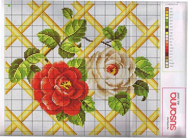 Flores punto de cruz pinterest - Imagui