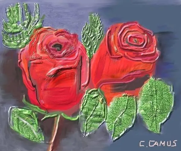 Flores- Rosas Rojas Painting by Carlos Camus - Flores- Rosas Rojas ...