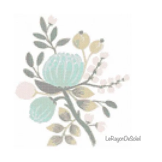 Flores silvestres rosas y azules patrón punto por LeRayonDeSoleil