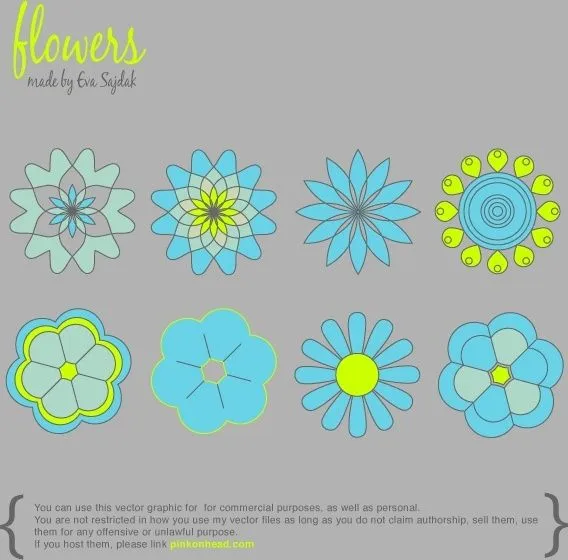 8 flores vectoriales sencillas Vector de la flor - vectores gratis ...