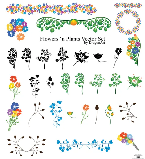 Flowers 'n Plants Vector Set | DragonArtz Designs (we moved to ...