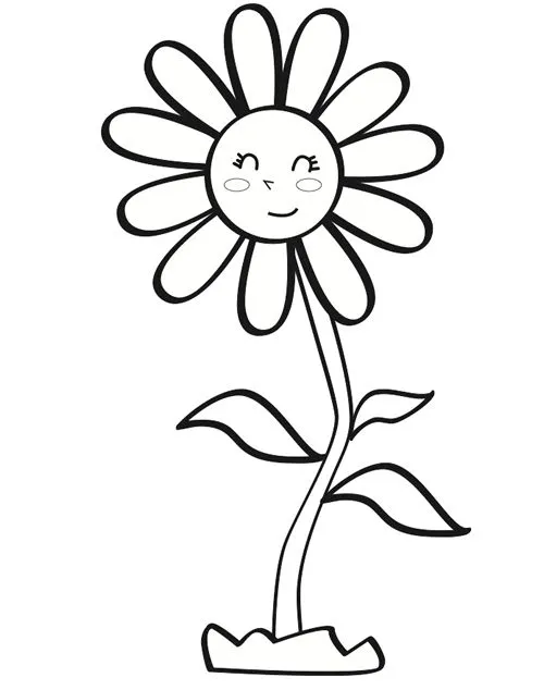 Flowers coloring. Dibujo de margarita infantil ... | Flores para colo…