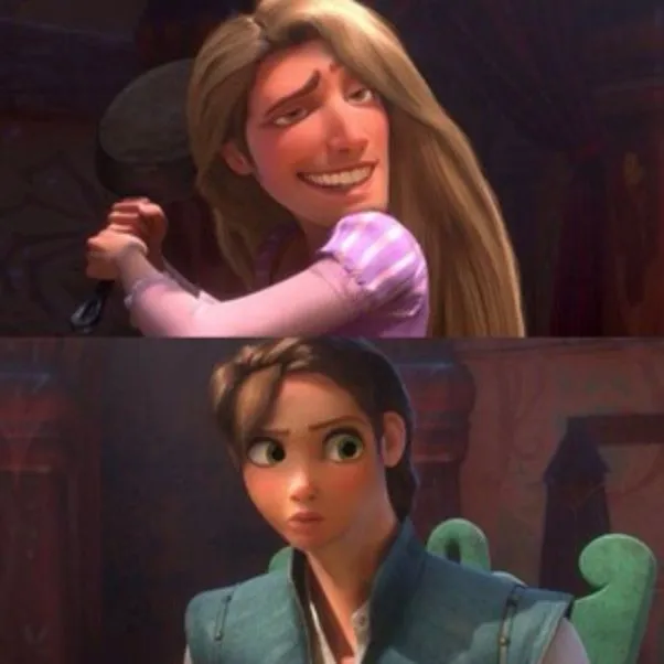 Flynn and Rapunzel face swap! | Stuff | Pinterest