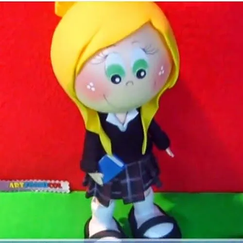 Fofucha estudiante uniforme | Patrones Fofuchas