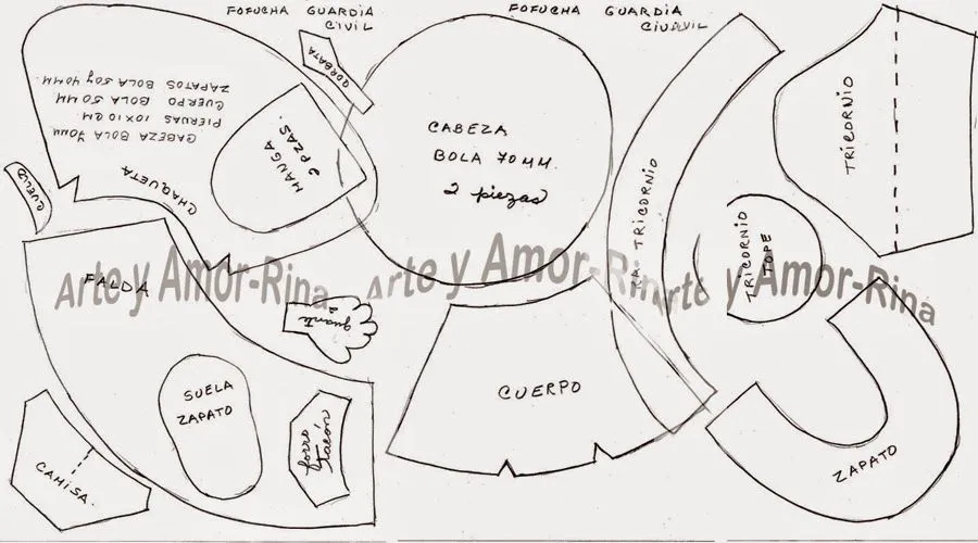 Fofucha guardia civil | Patrones Fofuchas