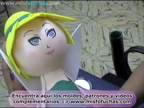 Como hacer fofucha tinkerbell o campanita Hadas y princesas Disney ...
