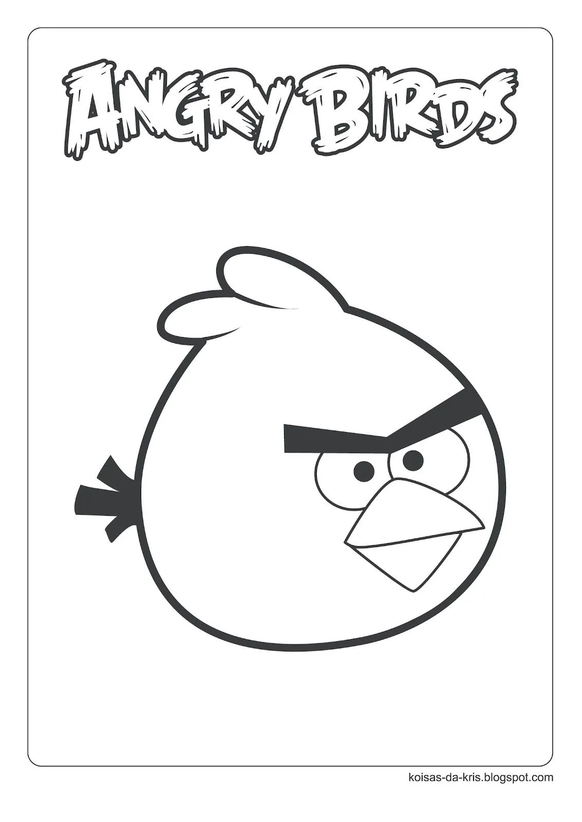 Folha de Papel: Desenhos para Colorir A4 - Angry Birds