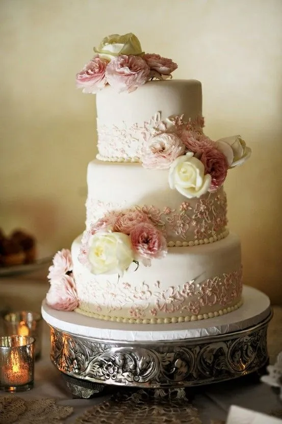 Fondant Pasteles De Boda Pastel De Boda Vintage ♥ #805220 - Weddbook