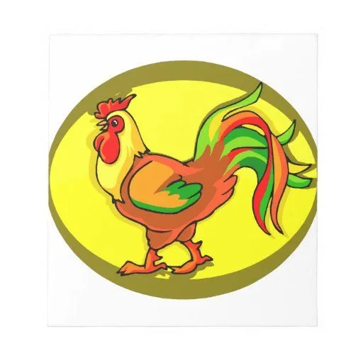 fondo amarillo chicken.png del gallo blocs de papel de Zazzle.