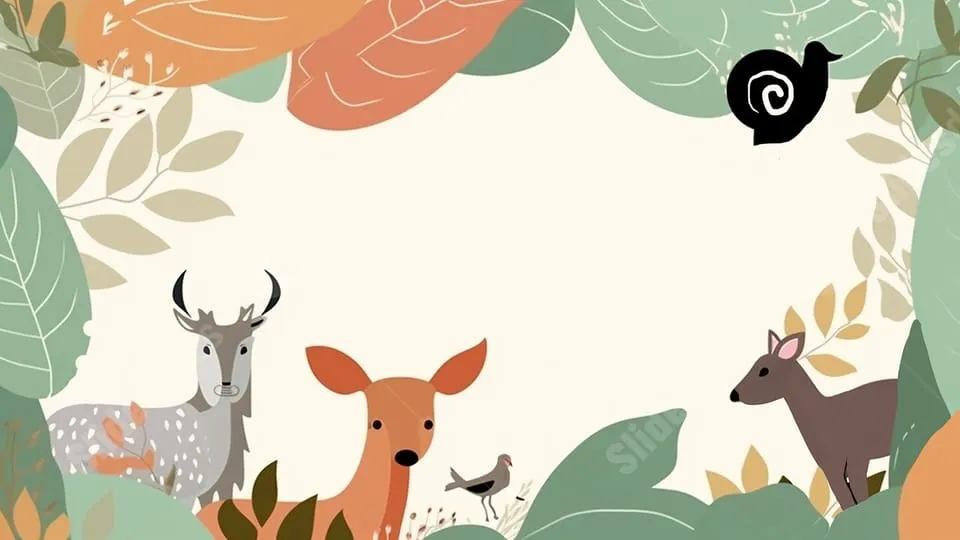 Fondo Borde De Dibujos Animados De Animales para Power Point y Diapositivas  - Slidesdocs