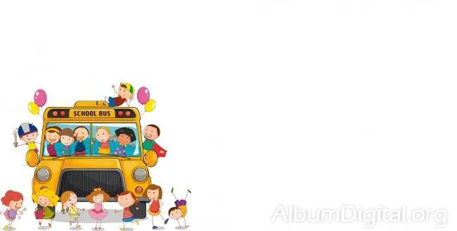 Fondo escolar Hofmann para album maxi niños en el bus