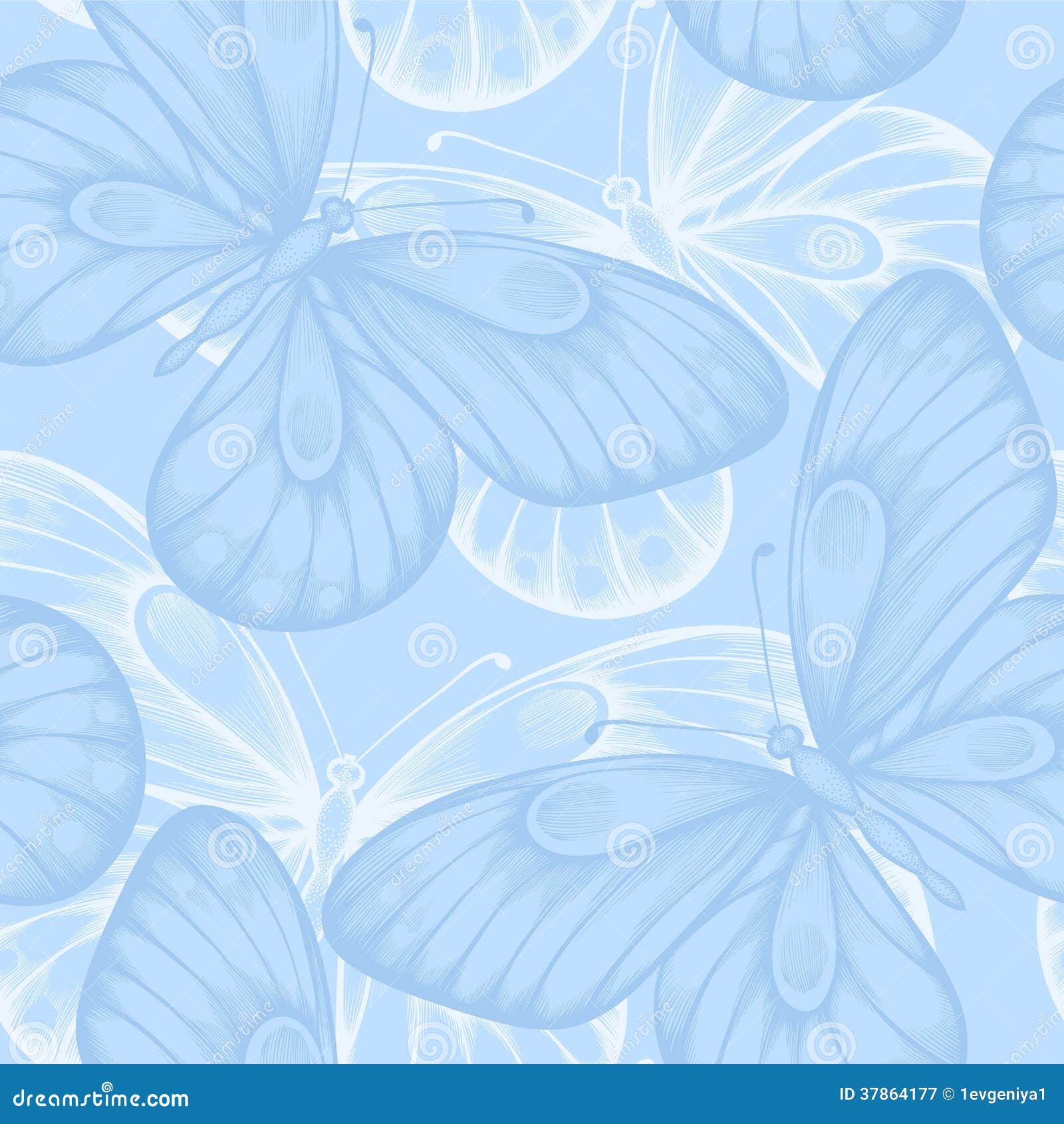 Fondo Inconsútil Hermoso Con Las Mariposas Azules Fotografía de ...