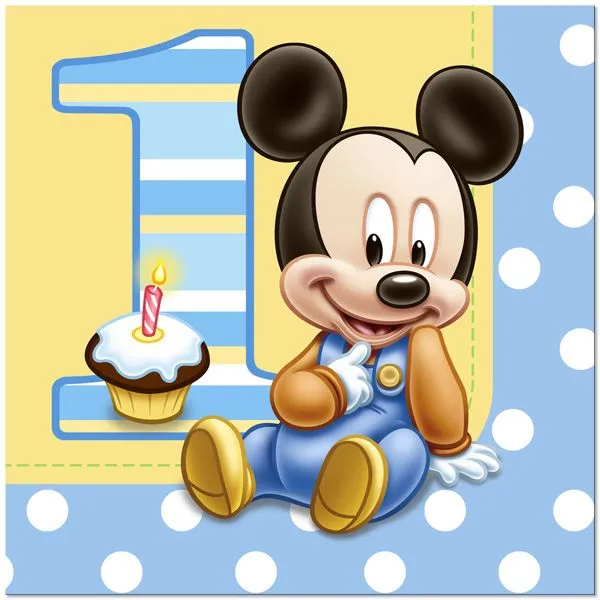 Fondo de Mickey bebé de cumpleaños - Imagui