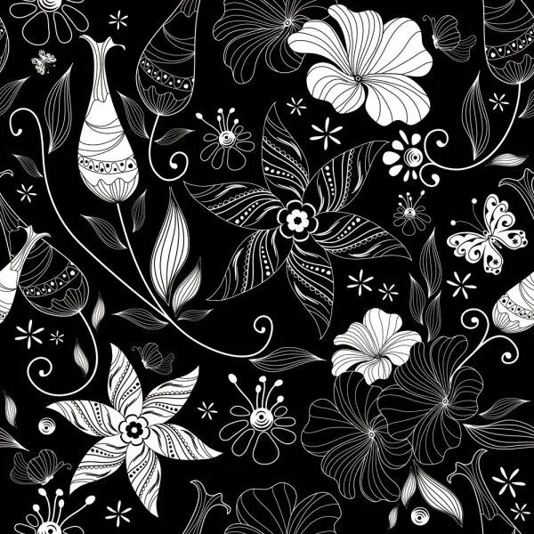 Fondo negro florales vector 03 Vector de fondo - vectores gratis ...